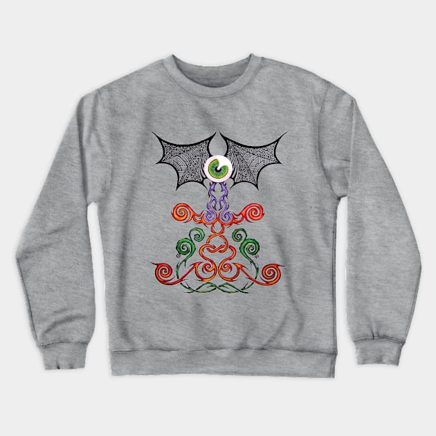 Flying Eyeball, tattoo flash design Crewneck Sweatshirt by 4nObjx